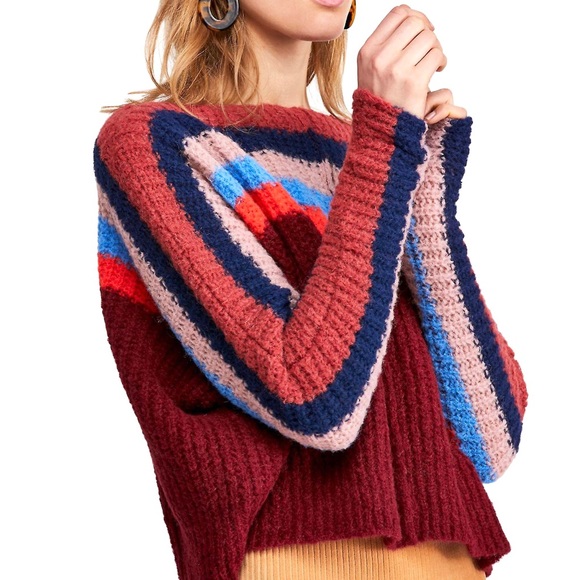 Free People Aplaca See The Rainbow Sweater - Picture 1 of 13